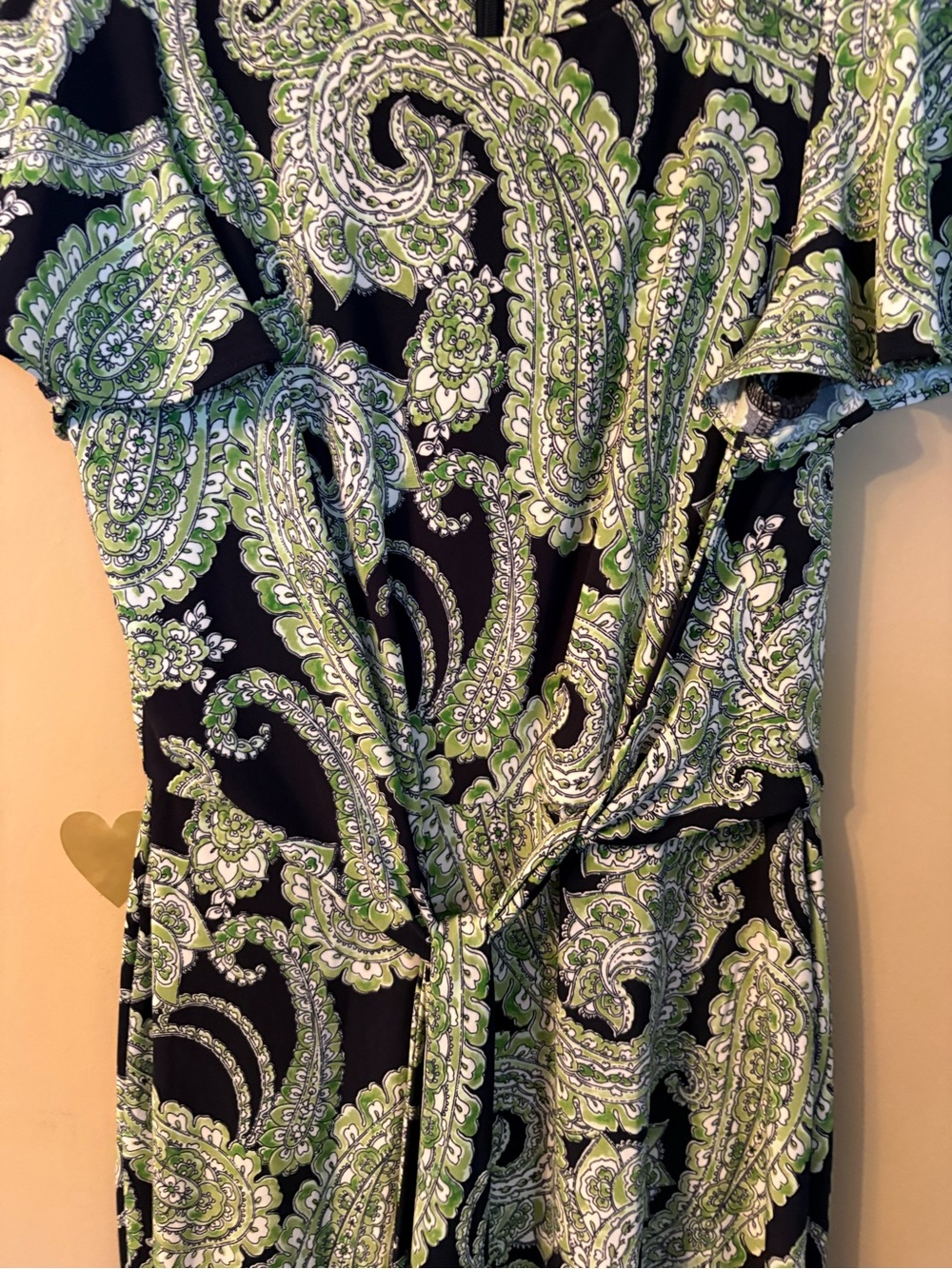 Tommy Hilfiger Navy and Green Paisley Tie-Waist Midi Dress - Picture 6 of 12